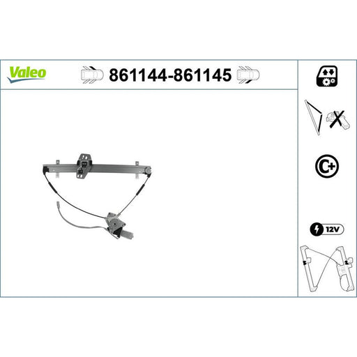 Valeo Electric Window Regulator Lifter Right Front 861145