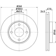 DON 2 x Vented Front Brake Discs PCD12792-x2