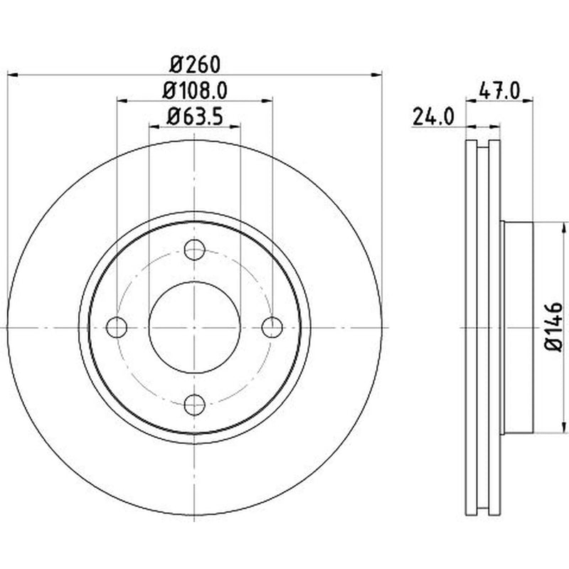DON 2 x Vented Front Brake Discs PCD12792-x2