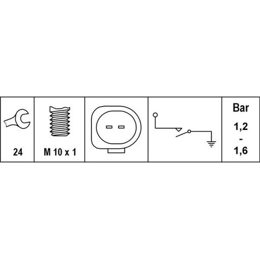Hella Oil Pressure Sensor Switch 6ZL 008 280-101