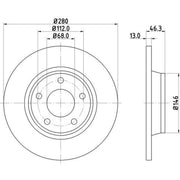 DON 2 x Solid Front Brake Discs PCD12622