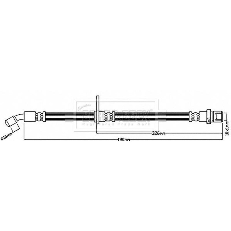 Borg & Beck Brake Hydraulic Hose Line Front BBH8249