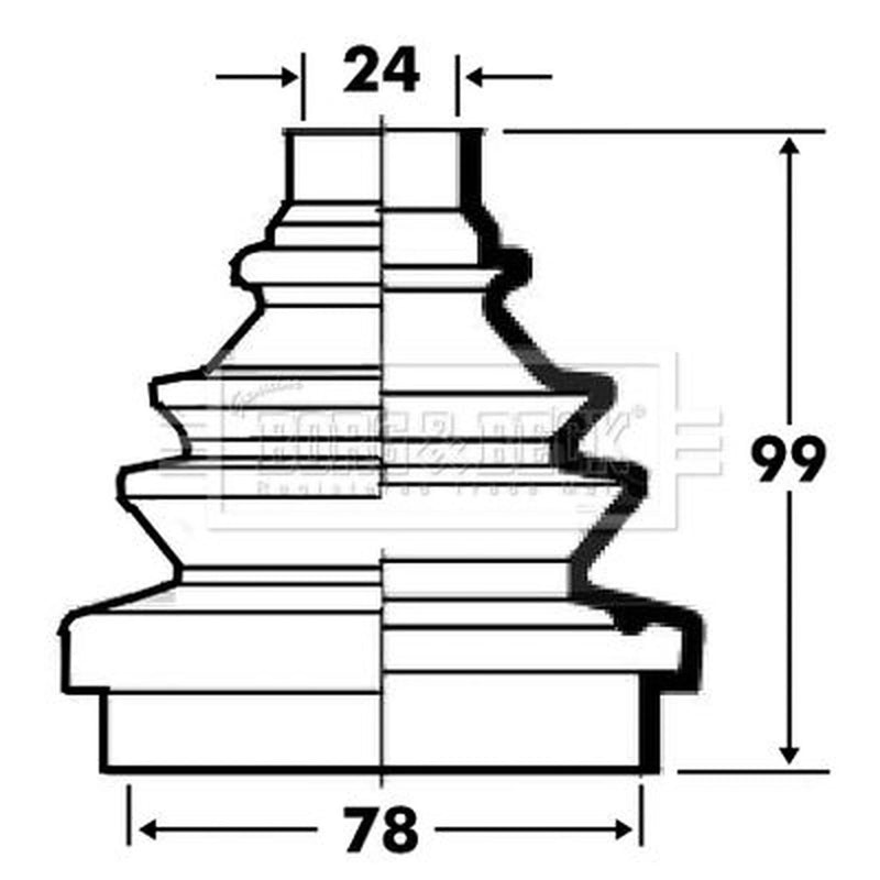 Borg & Beck Drive Shaft Bellow Kit Wheel Side BCB2334