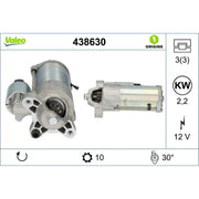 Valeo Starter Motor 12V 2.2kW 10 Teeth 438630