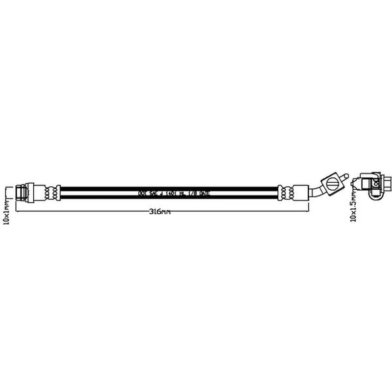 Abtex Brake Hydraulic Hose Line outer ABH1242L