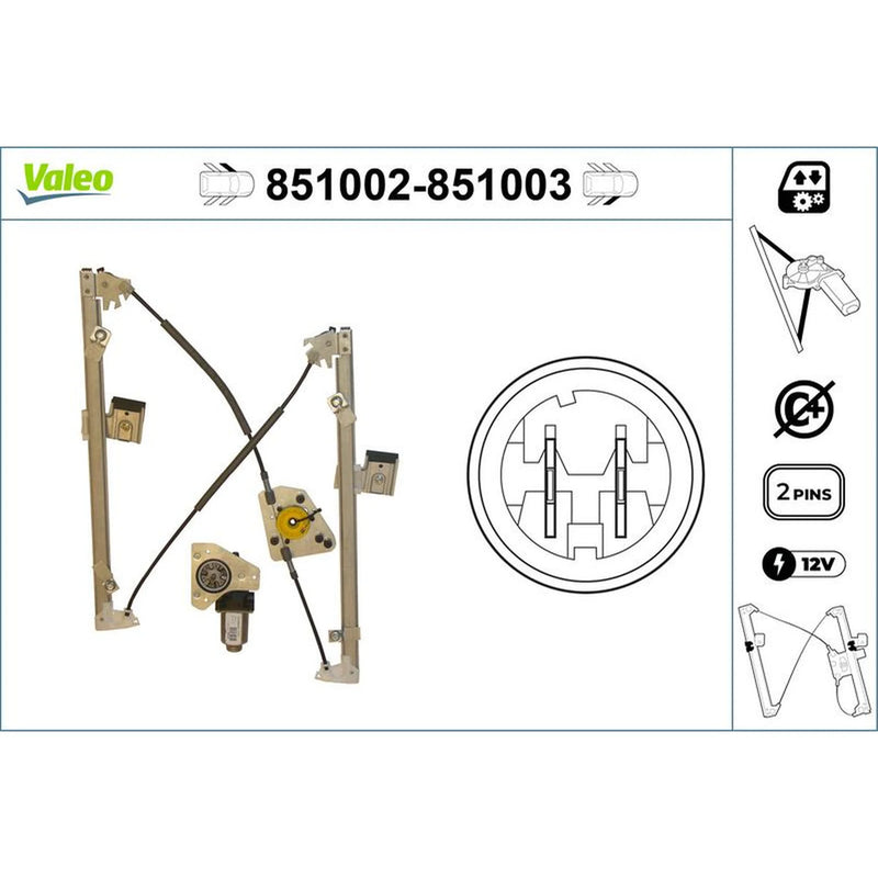 Valeo Electric Window Regulator Lifter Left Front 851002