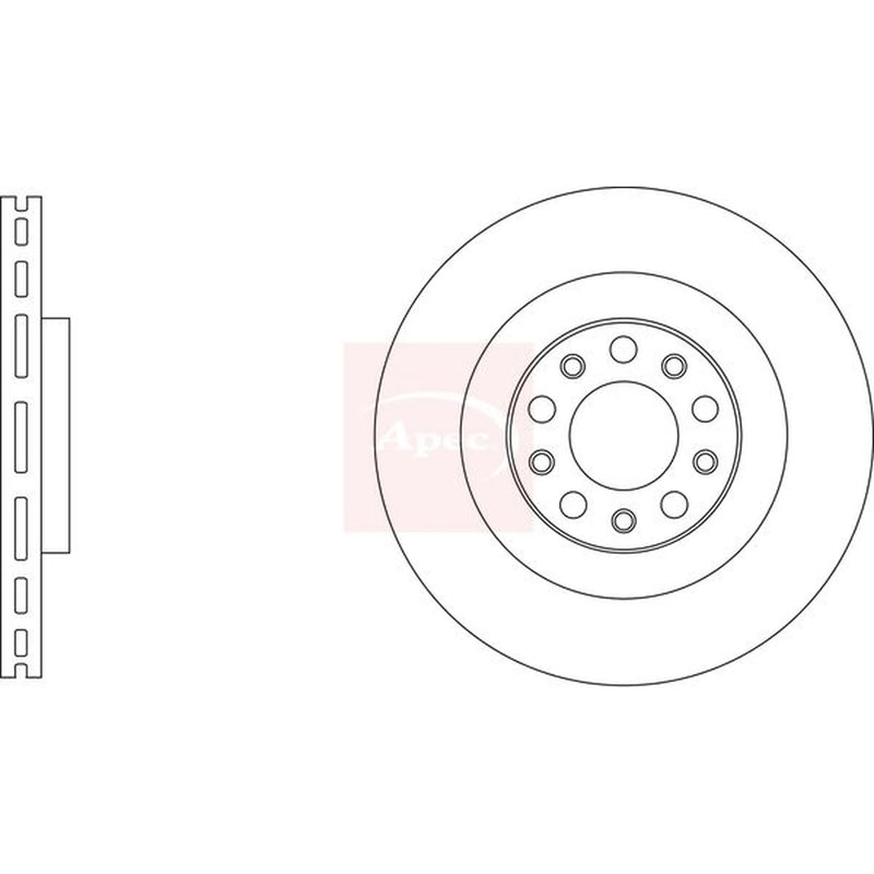 Apec 2 x Vented Rear Brake Discs DSK3386-x2