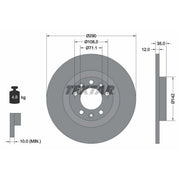 Textar 2 x Rear Brake Discs 92267303-x2