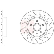Apec 2 x Rear Perforated/Vented Brake Discs DSK3220