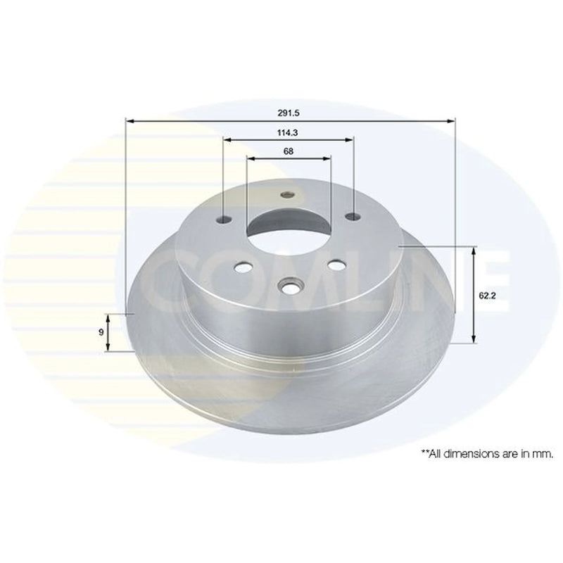 Comline 2 x Solid Rear Brake Discs ADC0275-x2