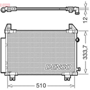 Denso Air Conditioning Condenser fits Toyota Yaris Hatchback 2012-2020 1.0 1.3
