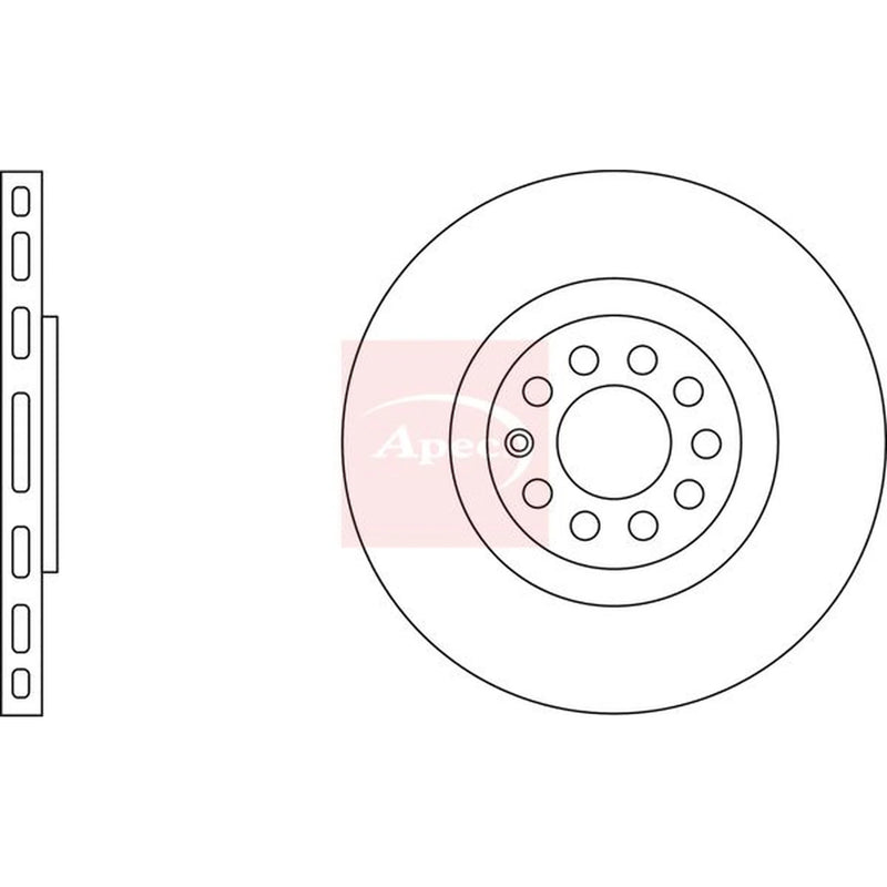 Apec 2 x Vented Front Brake Discs DSK2031-x2