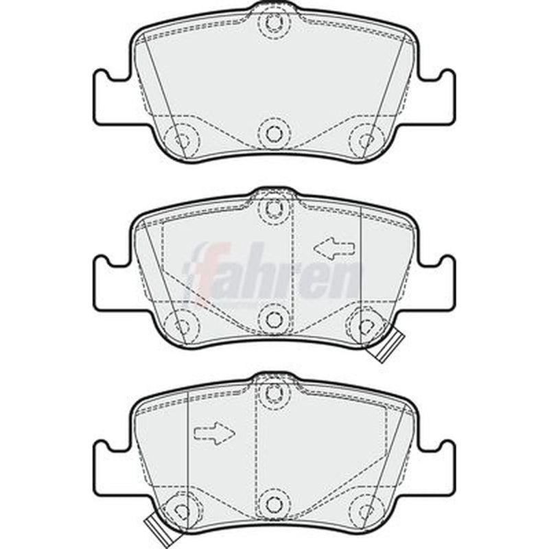 Fahren Rear Brake Pad Set fits Toyota Auris 2006-2018 1.2 1.3 1.33 1.4 1.5 1.6