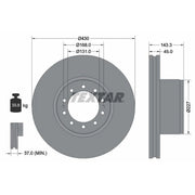 Textar 2 x Internally Vented Front Brake Discs 93186700-x2