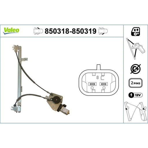 Valeo Electric Window Regulator Lifter Right Front 850319