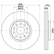DON 2 x Vented Front Brake Discs PCD11732-x2