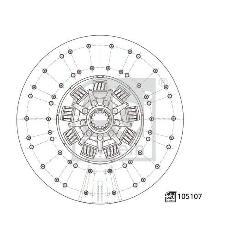 Febi Clutch Friction Disc Plate 362mm 10 Splines 105107