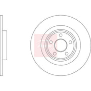 Apec 2 x Solid Rear Brake Discs DSK3444-x2