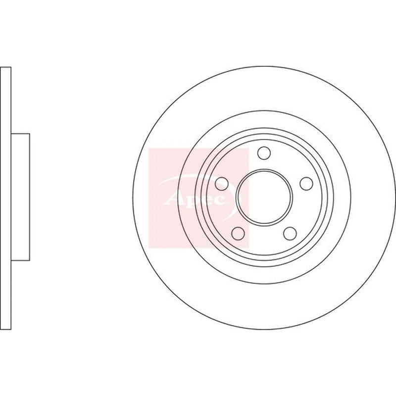 Apec 2 x Solid Rear Brake Discs DSK3444-x2