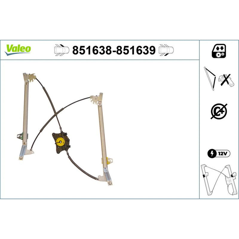 Valeo Electric Window Regulator Lifter Left Front 851638