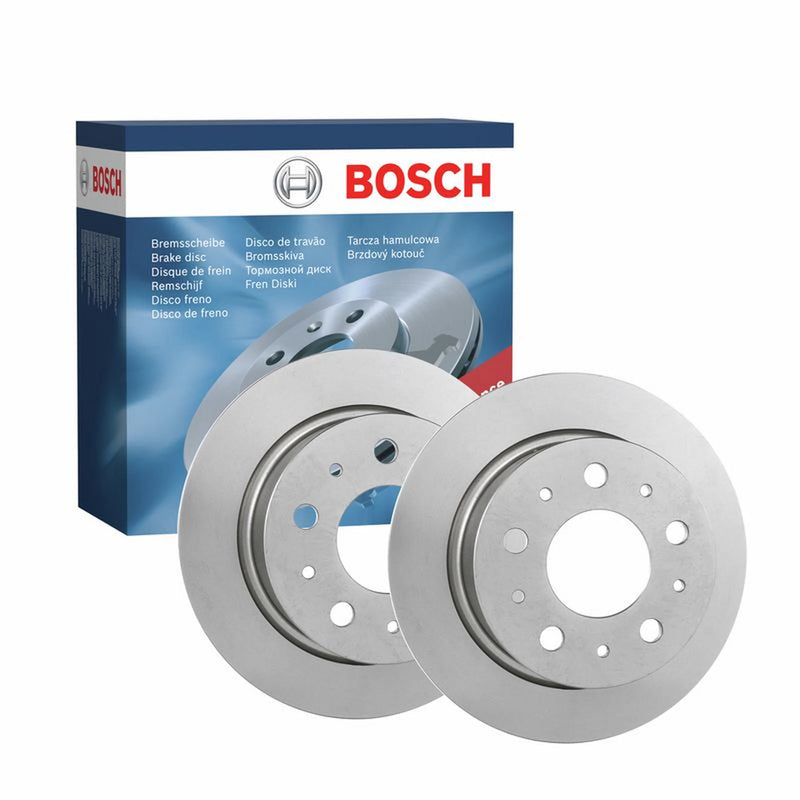 Bosch 2 x Solid Rear Brake Discs 0986479317-x2