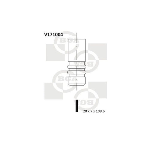 BGA Engine Exhaust Valve 28mm Head V171004