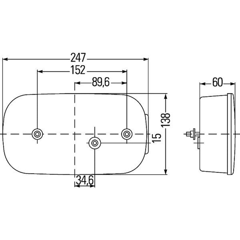 Hella Tail Light / Lamp P21W Right 2VP 998 232-301