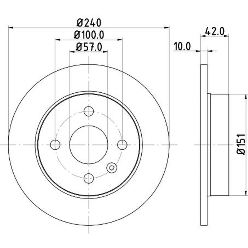 Mintex 2 x Solid Rear Brake Discs MDC1051-x2