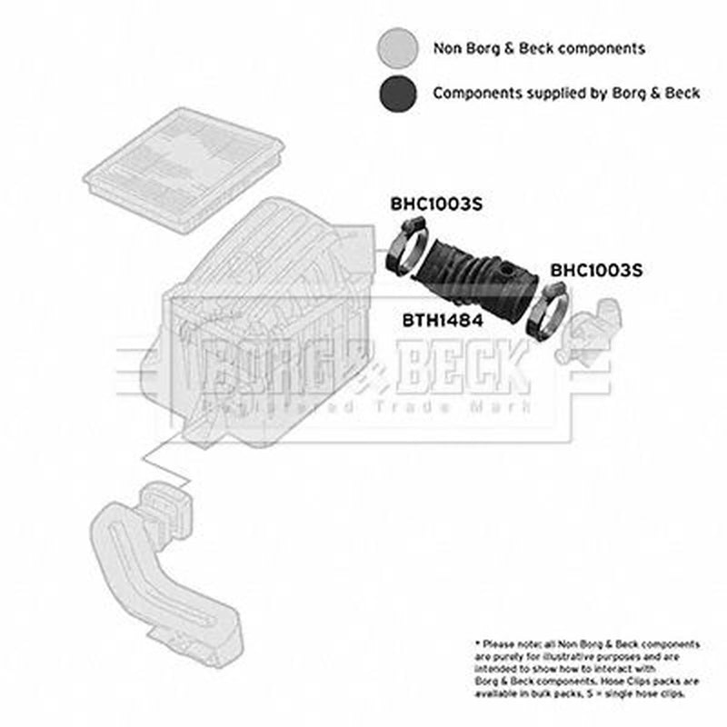 Borg & Beck Air Filter Intake Hose NBR (nitrile butadiene rubber) BTH1484