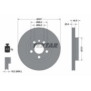Textar 2 x Internally Vented Brake Discs 92088000