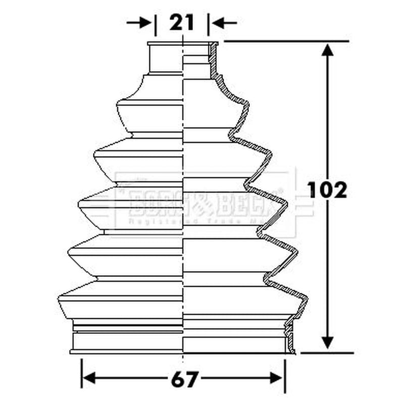 Borg & Beck Drive Shaft Bellow Kit Wheel Side Thermoplast BCB6277