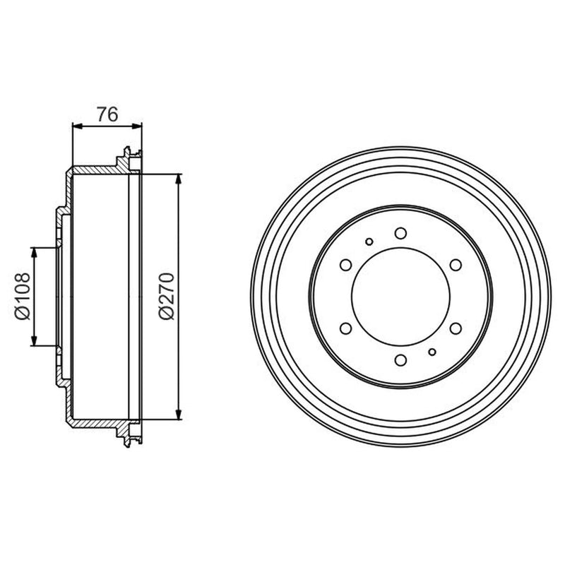 Bosch Brake Drum Assembly Rear 0 986 477 233
