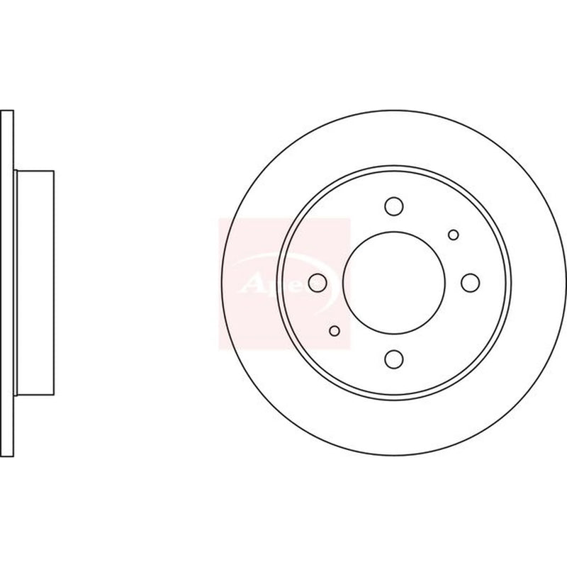 Apec 2 x Solid Rear Brake Discs DSK346-x2