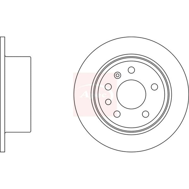 Apec 2 x Solid Rear Brake Discs DSK703-x2