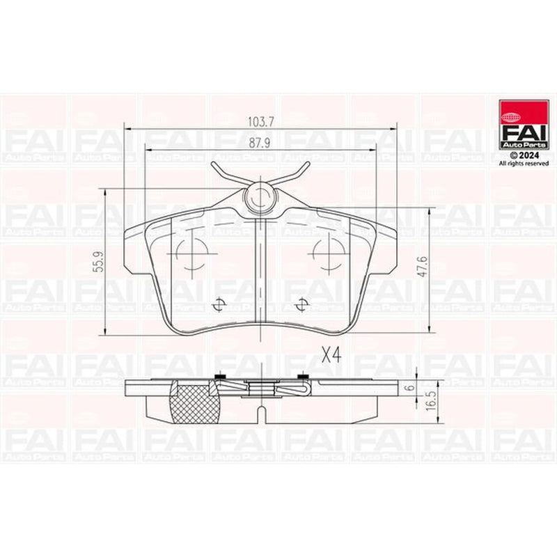 FAI Rear Brake Pad Set BP156