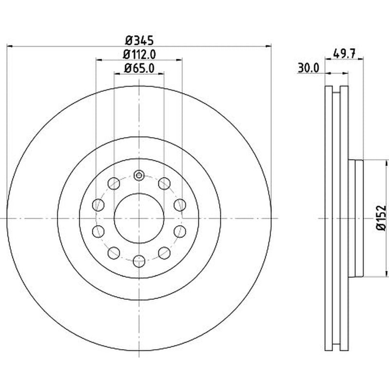 DON 2 x Vented Front Brake Discs PCD12831-x2