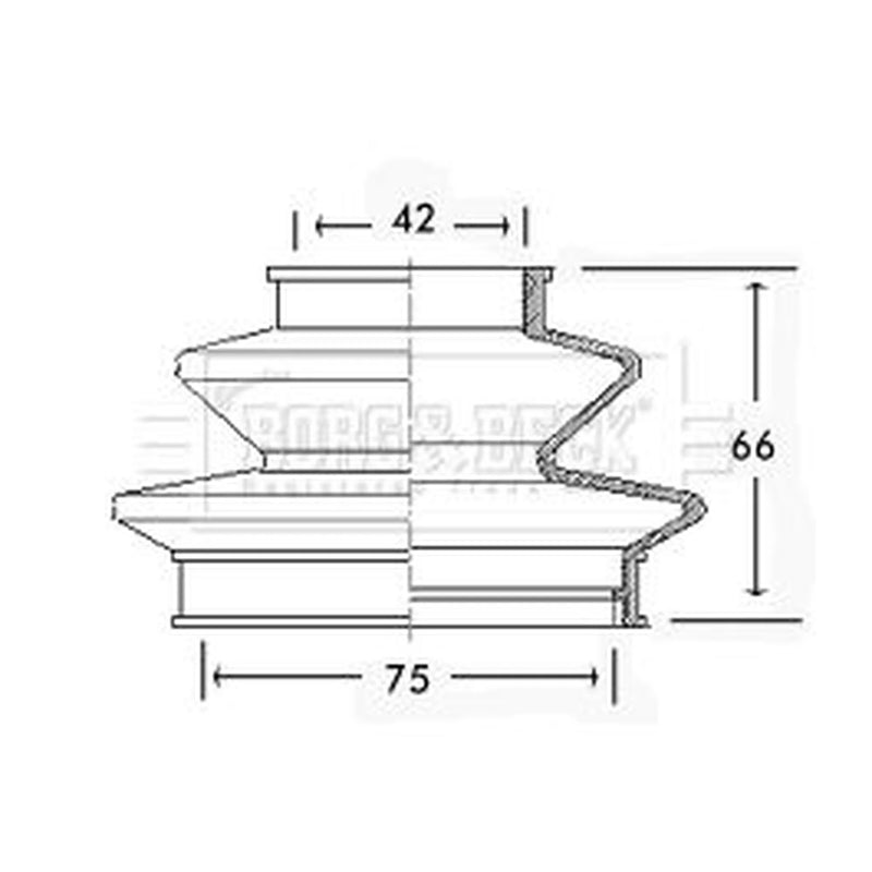 Borg & Beck Drive Shaft Bellow Kit transmission sided BCB2425