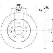 DON 2 x Solid Front Brake Discs PCD15972-x2