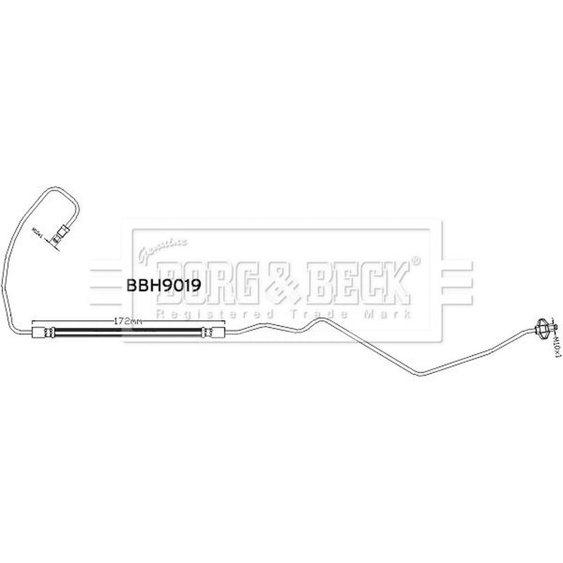 Borg & Beck Brake Hydraulic Hose Line outer BBH9019