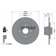 Textar 2 x Solid Rear Brake Discs 92049200-x2