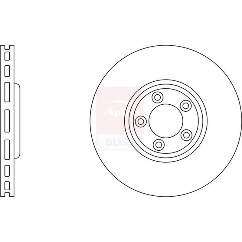 Apec 2 x Vented Front Brake Discs SDK6475-x2