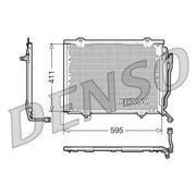 Denso Air Conditioning Condenser fits Mercedes-Benz C-Class 1995-2000