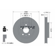 Textar 2 x Vented Front Brake Discs 92186905-x2