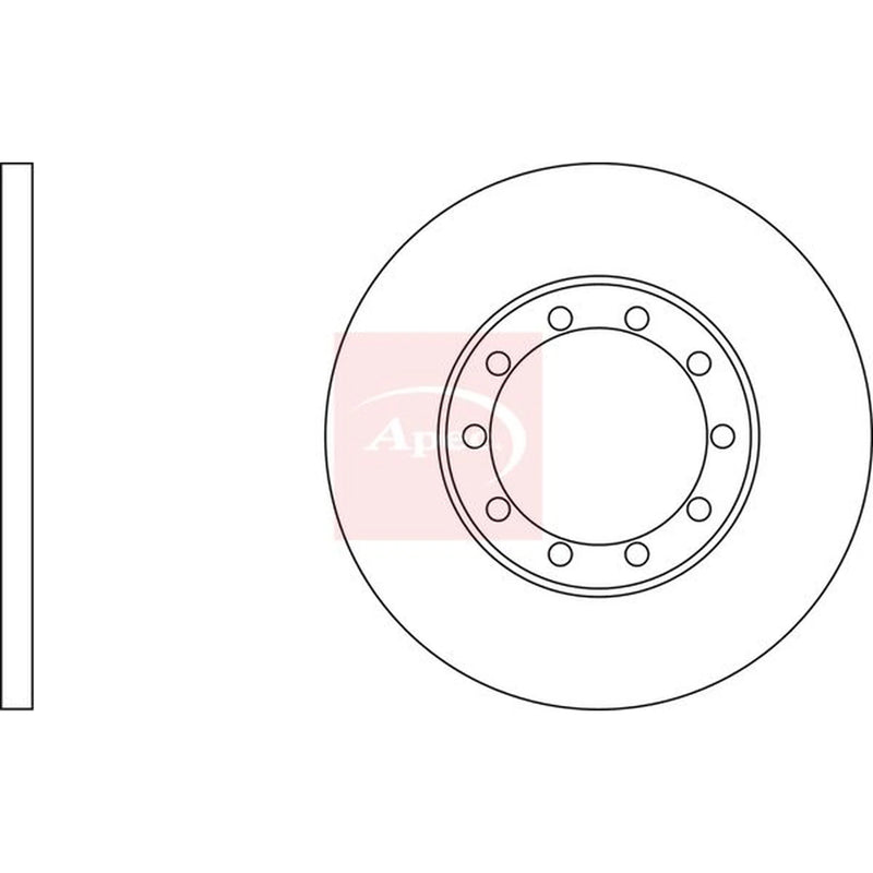 Apec 2 x Solid Rear Brake Discs DSK2527-x2