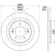 DON 2 x Solid Rear Brake Discs PCD15392-x2