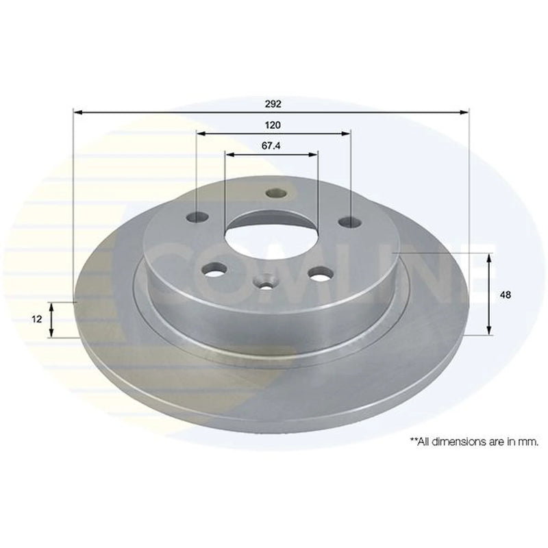 Comline 2 x Solid Rear Brake Discs ADC1145-x2