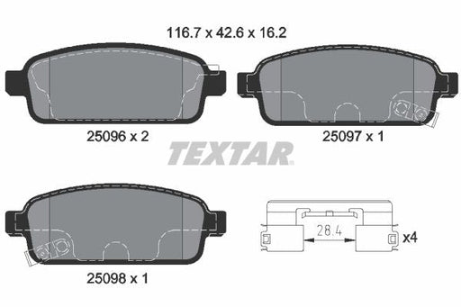 Textar 2509606 Brake Pad Set, disc brake