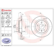 Brembo 2 x Rear Brake Discs 08.D757.21-x2