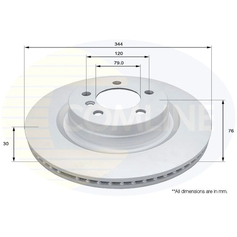 Comline 2 x Vented Front Brake Discs ADC1340V