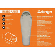 Vango Mantis Planet Sleeping Bag 50L Grey Flannel - Vango - Van Life Living